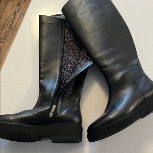 Black Leather Knee-High Boots